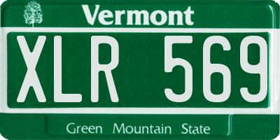 VT license plate XLR569