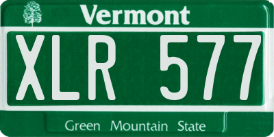VT license plate XLR577