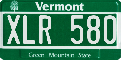 VT license plate XLR580