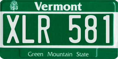 VT license plate XLR581