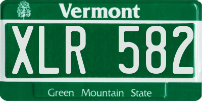 VT license plate XLR582