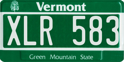 VT license plate XLR583