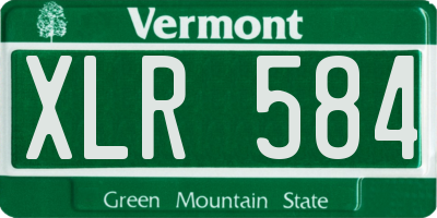 VT license plate XLR584