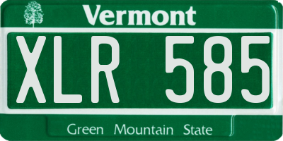 VT license plate XLR585