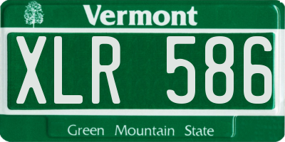 VT license plate XLR586