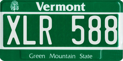 VT license plate XLR588