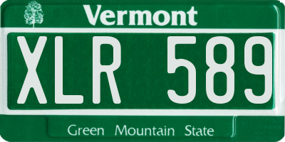 VT license plate XLR589