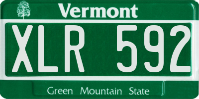 VT license plate XLR592