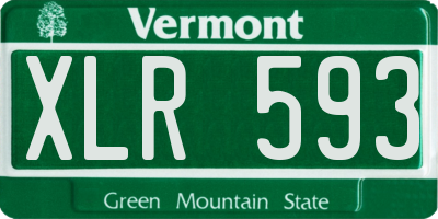 VT license plate XLR593