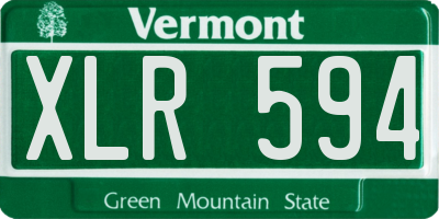 VT license plate XLR594
