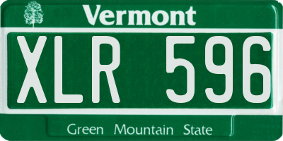 VT license plate XLR596