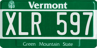 VT license plate XLR597