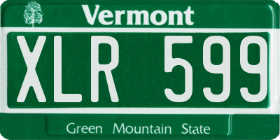 VT license plate XLR599