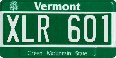 VT license plate XLR601
