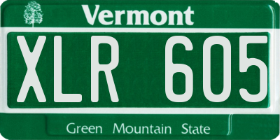 VT license plate XLR605