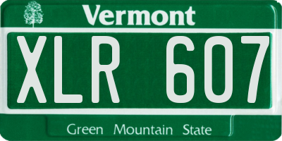 VT license plate XLR607