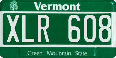 VT license plate XLR608