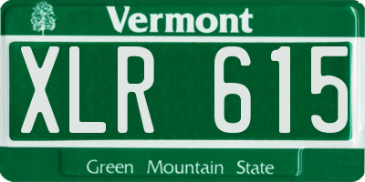 VT license plate XLR615