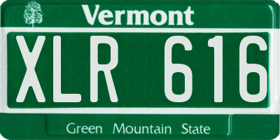VT license plate XLR616