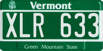 VT license plate XLR633