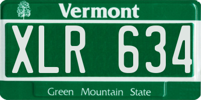 VT license plate XLR634