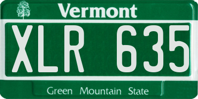 VT license plate XLR635