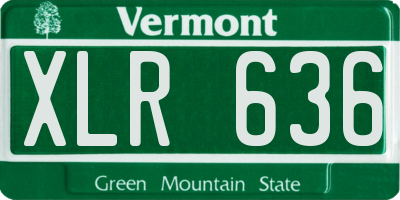 VT license plate XLR636