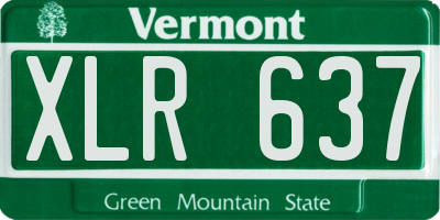 VT license plate XLR637