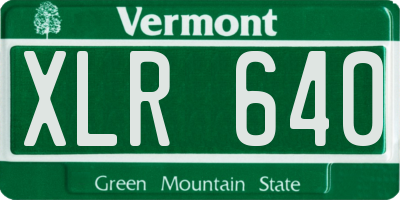 VT license plate XLR640