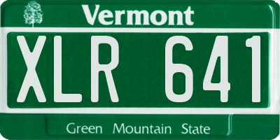 VT license plate XLR641