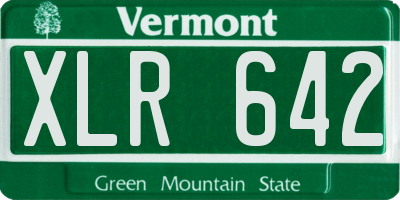 VT license plate XLR642