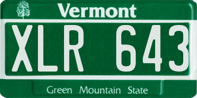 VT license plate XLR643