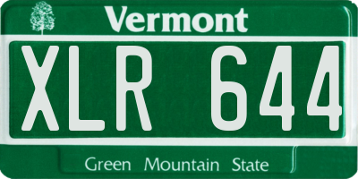 VT license plate XLR644