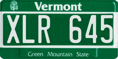 VT license plate XLR645