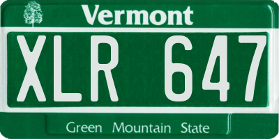VT license plate XLR647