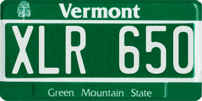 VT license plate XLR650