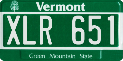VT license plate XLR651