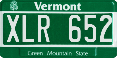 VT license plate XLR652