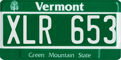 VT license plate XLR653