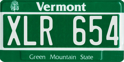 VT license plate XLR654