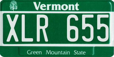 VT license plate XLR655