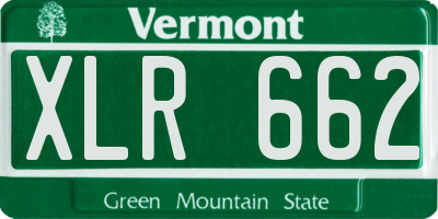 VT license plate XLR662