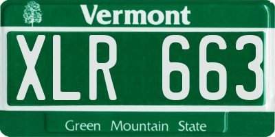 VT license plate XLR663