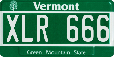VT license plate XLR666
