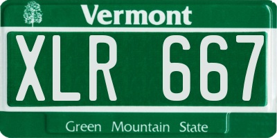 VT license plate XLR667