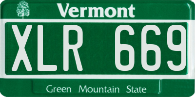 VT license plate XLR669
