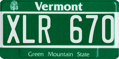 VT license plate XLR670