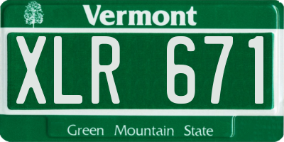 VT license plate XLR671