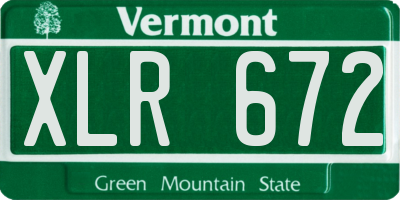 VT license plate XLR672