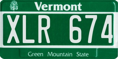VT license plate XLR674